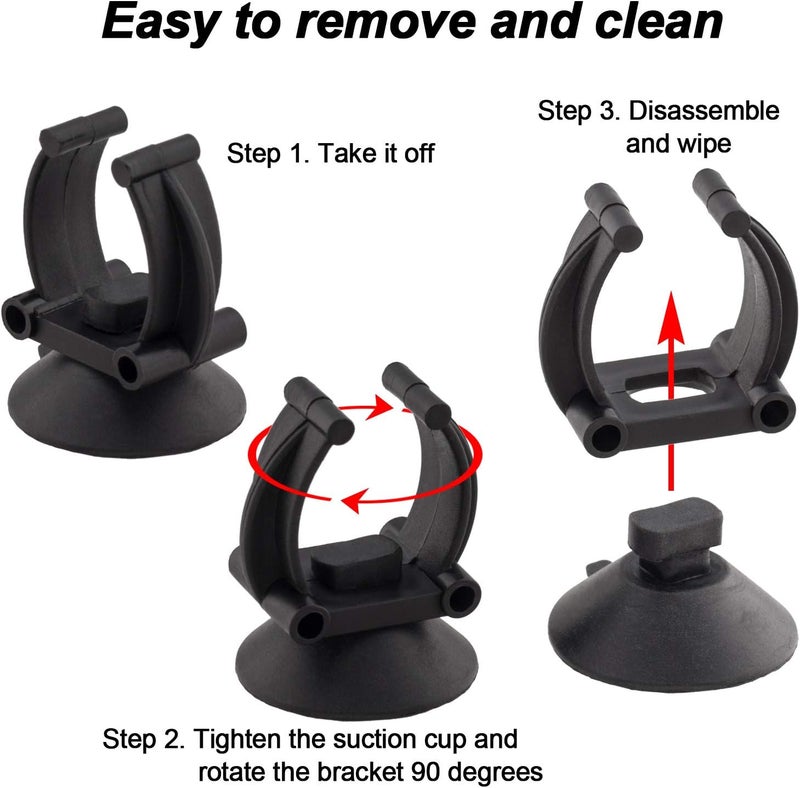 OIIKI 10 PCS Aquarium Heater Suction Cups with Clips Air Hose Tube Holders Clamps for Fish Tank Black - Image 4