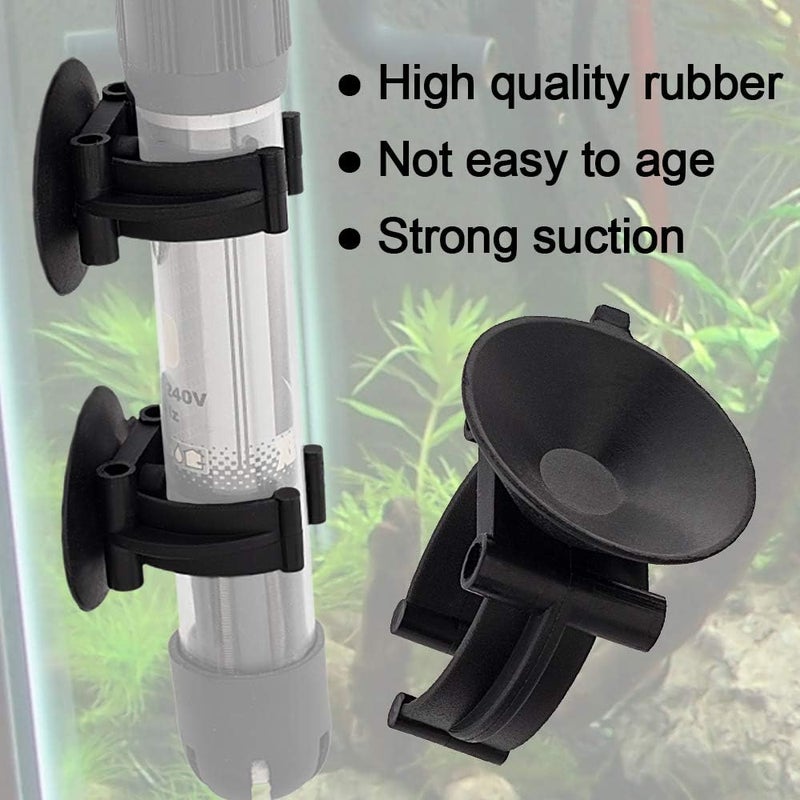 OIIKI 10 PCS Aquarium Heater Suction Cups with Clips Air Hose Tube Holders Clamps for Fish Tank Black - Image 3