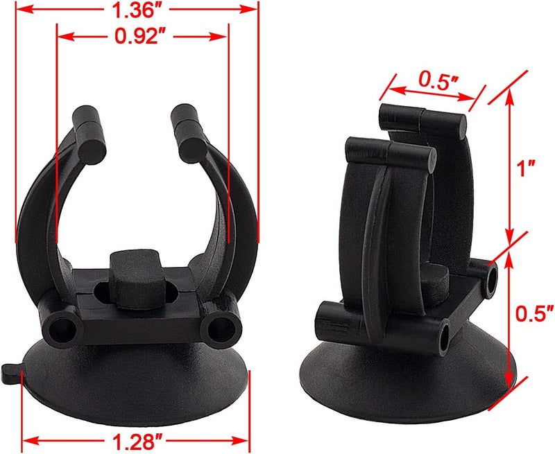 OIIKI 10 PCS Aquarium Heater Suction Cups with Clips Air Hose Tube Holders Clamps for Fish Tank Black - Image 2