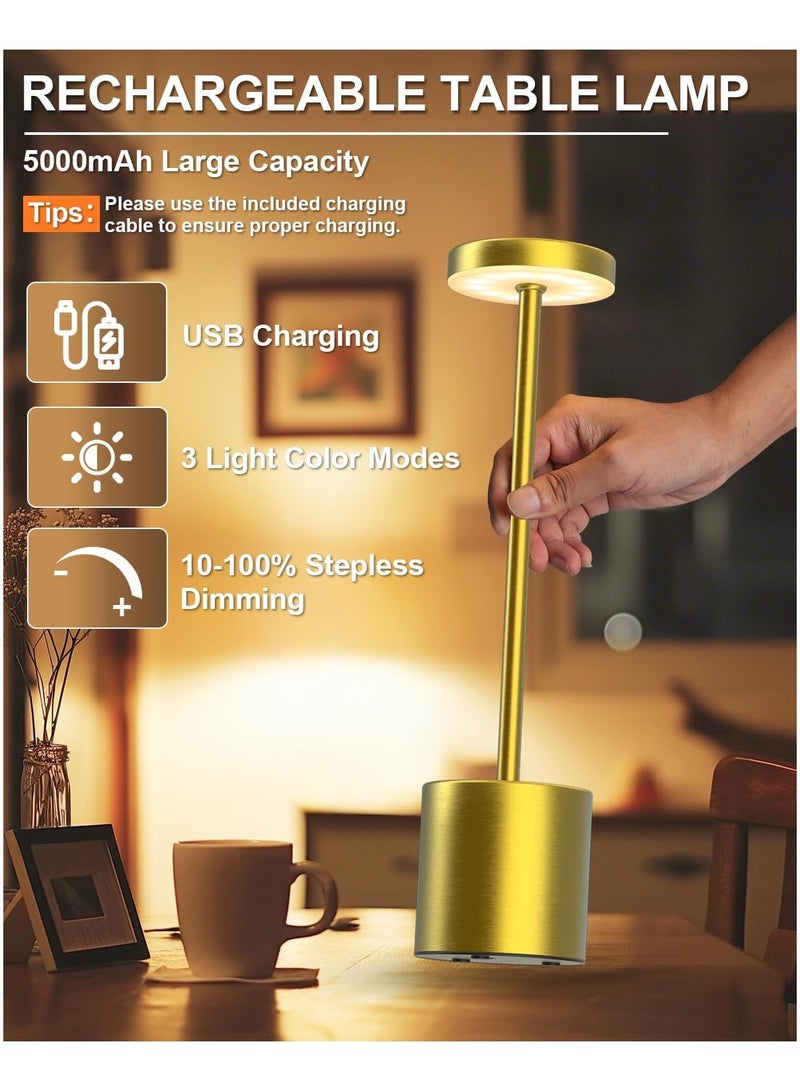 Decorative LED Table Lamp Metal Warm lightning Gold 35cm  - Image 4