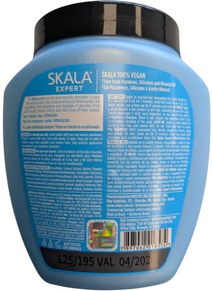 Scala 2-in-1 Scala Expert Brazil Miss Cacchus Hair Cream for Type 3ABC Hair: Treatment, Moisturizing, and Detangling Cream, 35.2 oz, Blue - Image 2