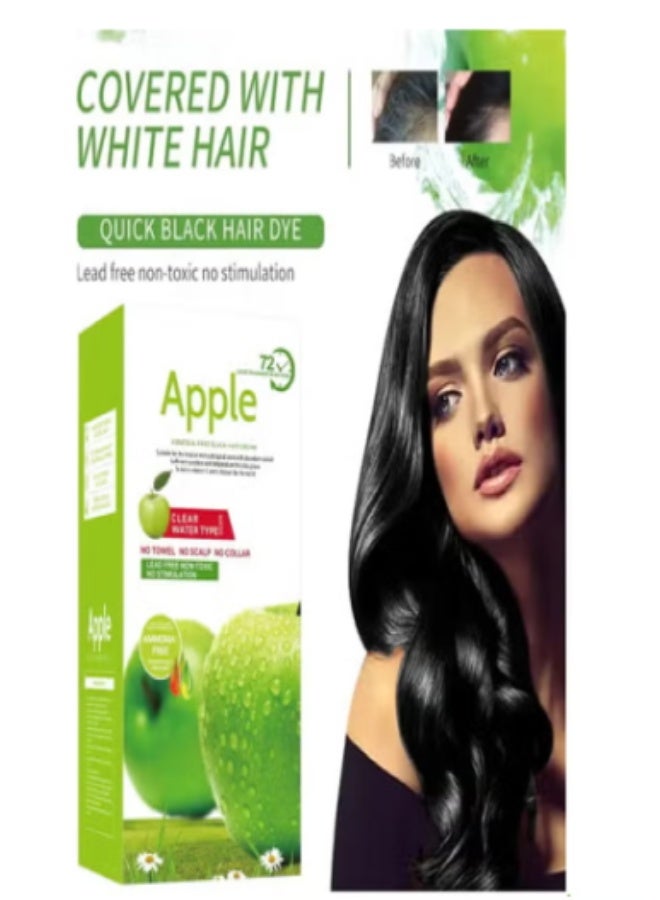 Apple Fruit Extract 72HR Long Lasting Natural Black Hair Color cream - 500ml*2 - Image 2