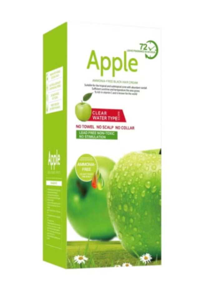 Apple Fruit Extract 72HR Long Lasting Natural Black Hair Color cream - 500ml*2 - Image 1