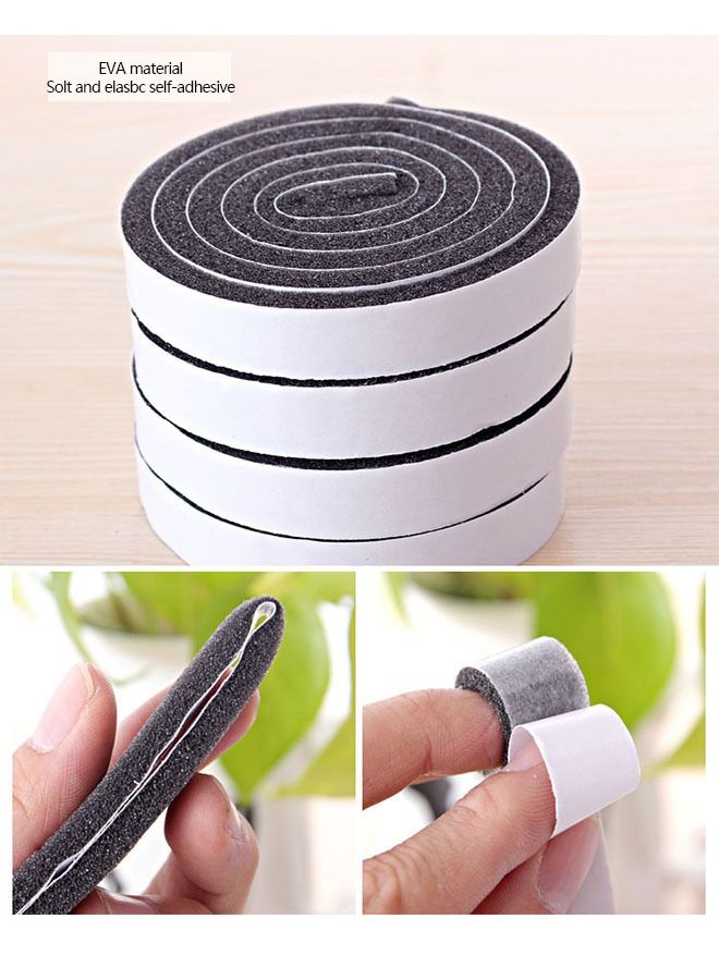 Seal Tape, Strong Adhesive Soundproof Shockproof Gap Sealing Foam Rubber, Weather Stripping Strip Tape for Home Window Door Draught Excluder Air Conditioner 8 Rolls of 1M Long Each - Image 2