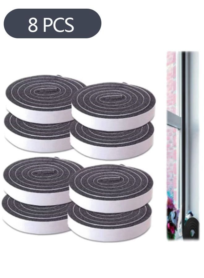 Seal Tape, Strong Adhesive Soundproof Shockproof Gap Sealing Foam Rubber, Weather Stripping Strip Tape for Home Window Door Draught Excluder Air Conditioner 8 Rolls of 1M Long Each - Image 1