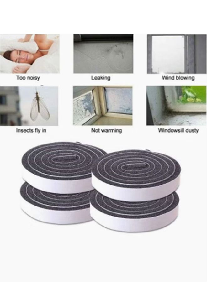 Seal Tape, Strong Adhesive Soundproof Shockproof Gap Sealing Foam Rubber, Weather Stripping Strip Tape for Home Window Door Draught Excluder Air Conditioner 8 Rolls of 1M Long Each - Image 4