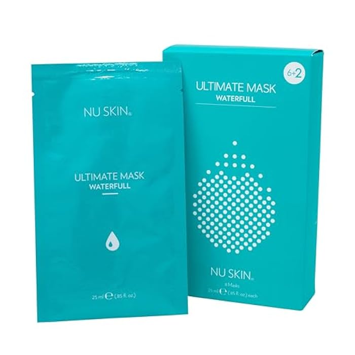 Nu Skin Ultimate Mask Waterfull - Botanical Eucalyptus Microfiber Hydration, Transparent Face Mask | Adhesive Skin Care Mask, Maximum Moisturization, Mask for Soft, Supple Skin (8 masks) - Image 1
