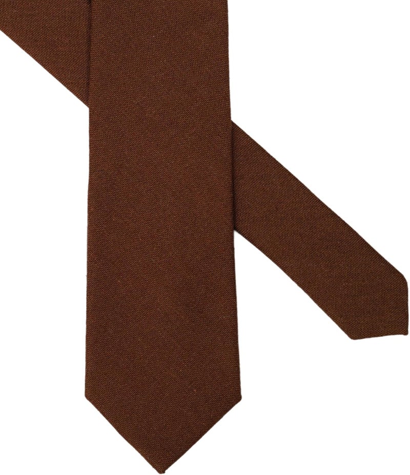 BELLUNO Men's Skinny Ties, Cotton Linen Blend 2.5 inch Solid Neckties - Image 3