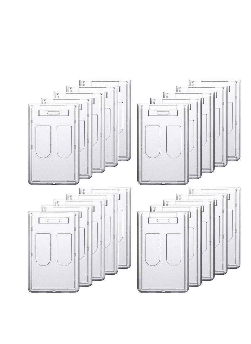 Y&D - ID Badge Holders, Clear Card Holder for Breakaway Lanyard, Hard Plastic Sleeves, Baseball Protector, Name Tag Office School, Case Sports Cards 20 Pack - Image 1