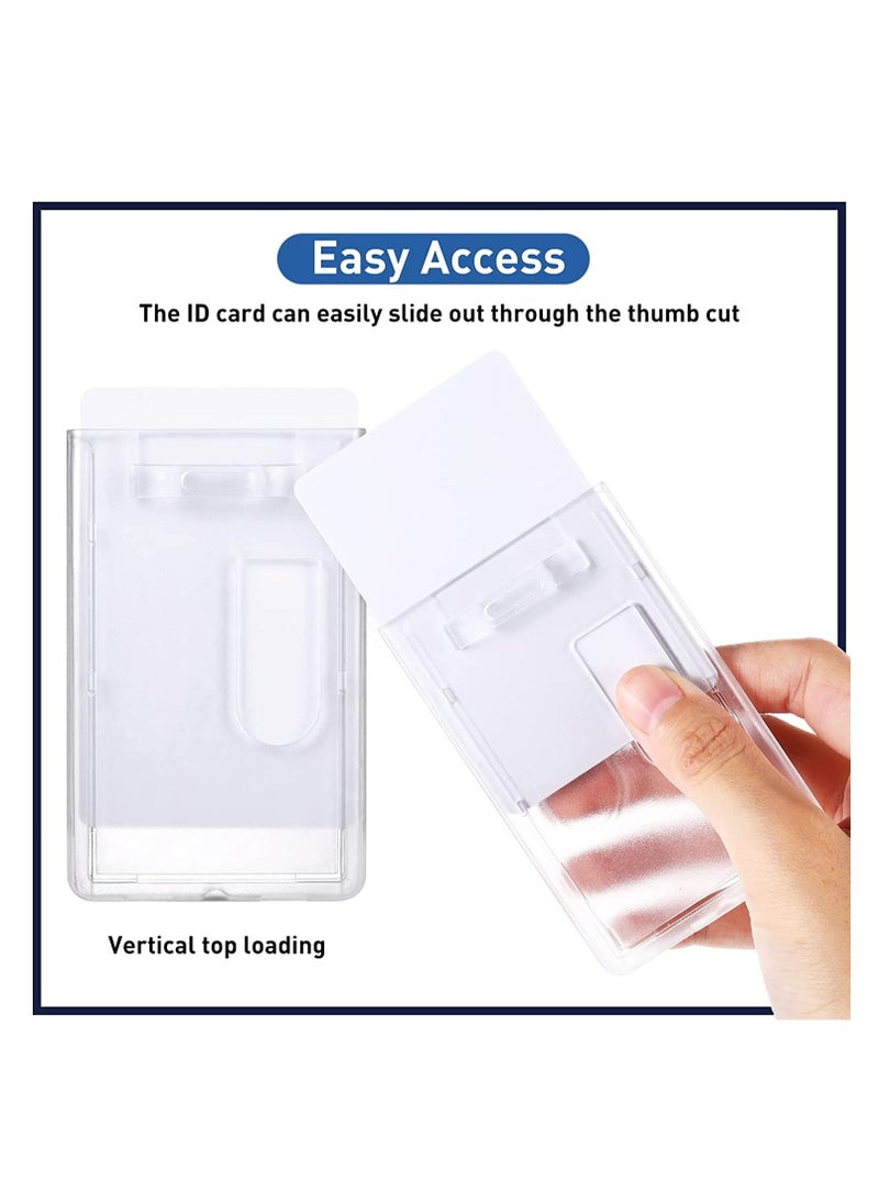 Y&D - ID Badge Holders, Clear Card Holder for Breakaway Lanyard, Hard Plastic Sleeves, Baseball Protector, Name Tag Office School, Case Sports Cards 20 Pack - Image 1