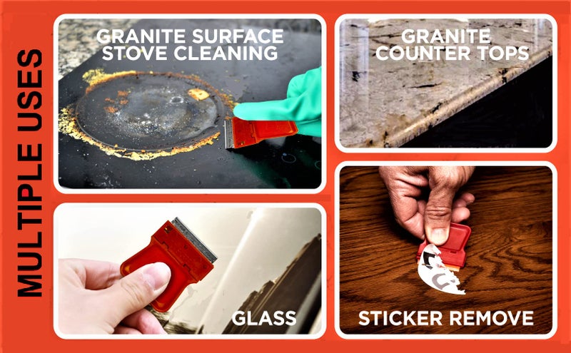 MINISCRAPER Original Mini Razor Scrapers, 8 Pack U.S. Made For Scraping Off Paint Decals Labels Stickers and Debris On a Variety Of Surfaces - Image 5