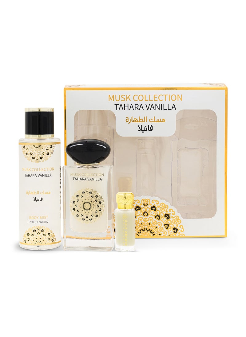 Gulf Orchid - Musk Collection Tahara Vanilla Perfume Gift Set Body Mist 250ml Concentrated Perfume Oil 12ml Eau De Parfum 60ml - Image 1