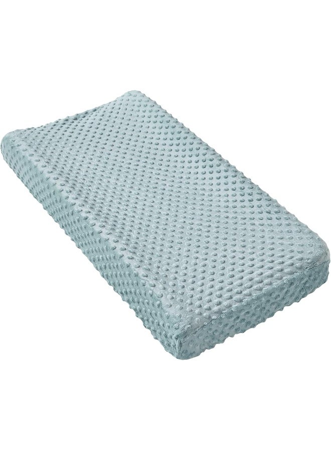 DONOMILO Changing Pad Cover Super Soft Dots Skin-Friendly Breathable Wipeable Changing Table Sheets for Baby Boy and Baby Girl (Cloud Blue) - Image 2