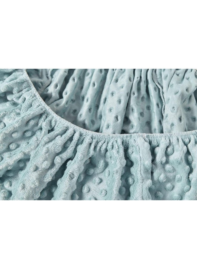 DONOMILO Changing Pad Cover Super Soft Dots Skin-Friendly Breathable Wipeable Changing Table Sheets for Baby Boy and Baby Girl (Cloud Blue) - Image 4