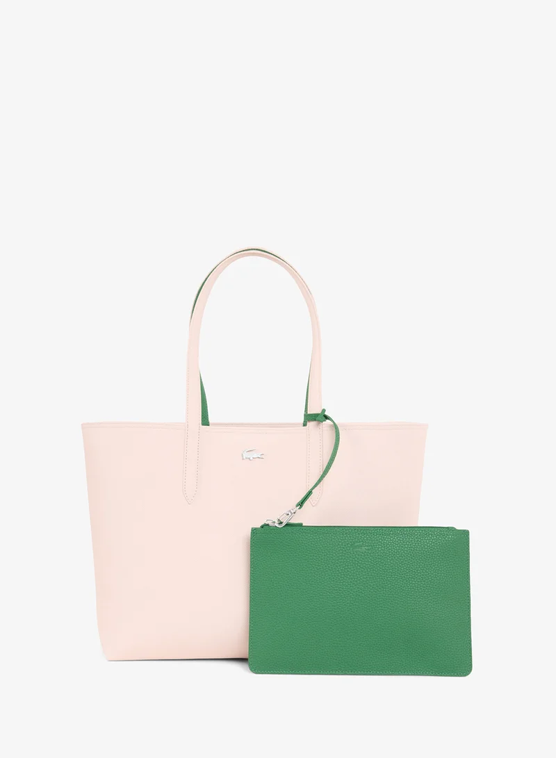 Textured Reversible Tote Bag With Pouch