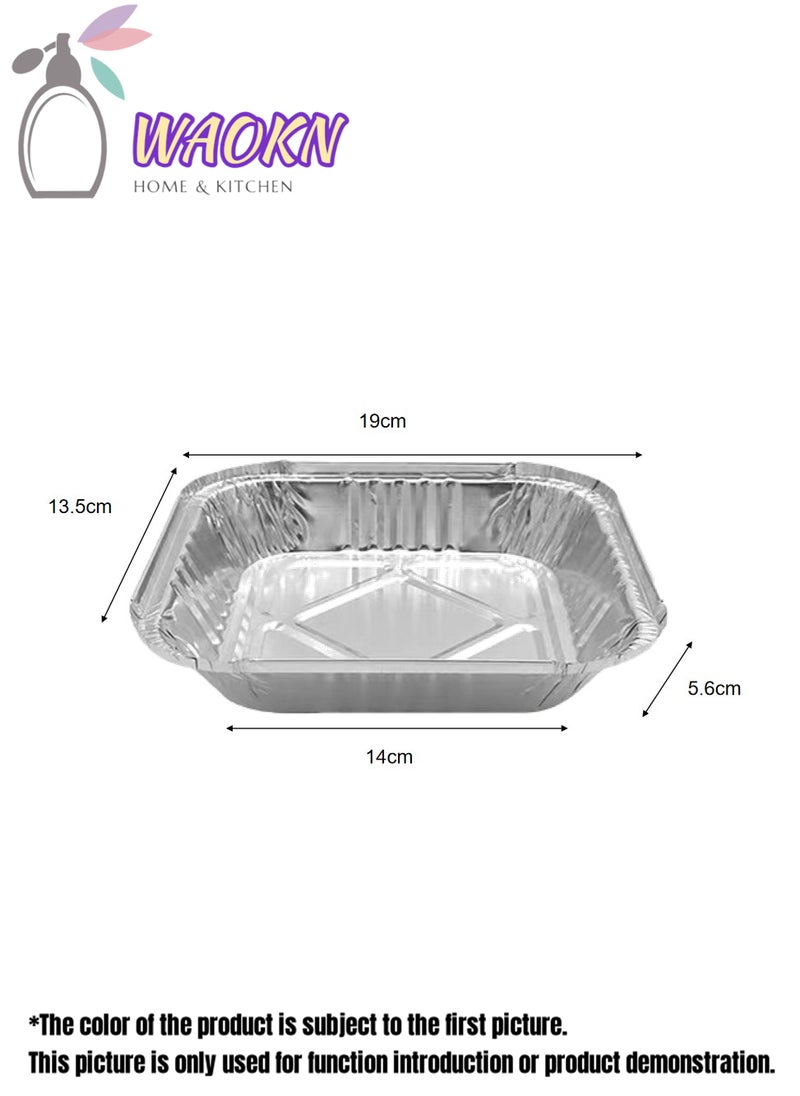 WAOKN 30-Pieces Disposable Aluminum Foil Baking Pan Cake Pan Cake Tray for Oven Baking Cooking Air Fryer Liners Oil-proof Water-proof Food Grade Aluminum Foil For Baking Frying Grilling Roasting Microwave  - Image 2