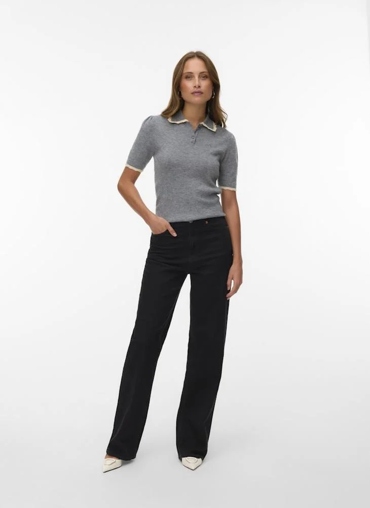 Casual 2/4 Sleeve Polo Pullover