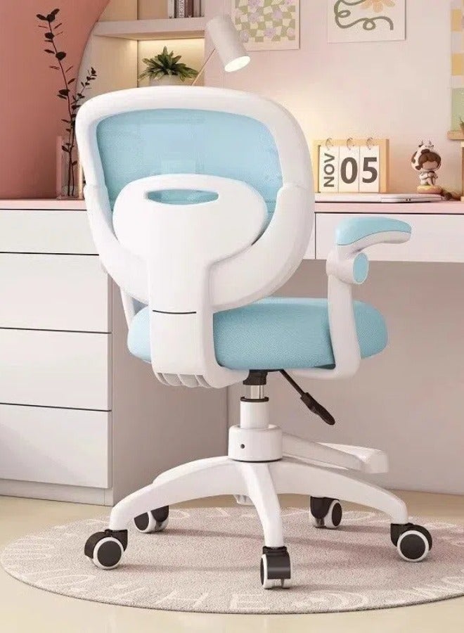 Tanwer Children's study chair, adjustable seat, with lifting and rotating functions, can protect the waist and correct sitting posture when sitting for a long time, blue - Image 2
