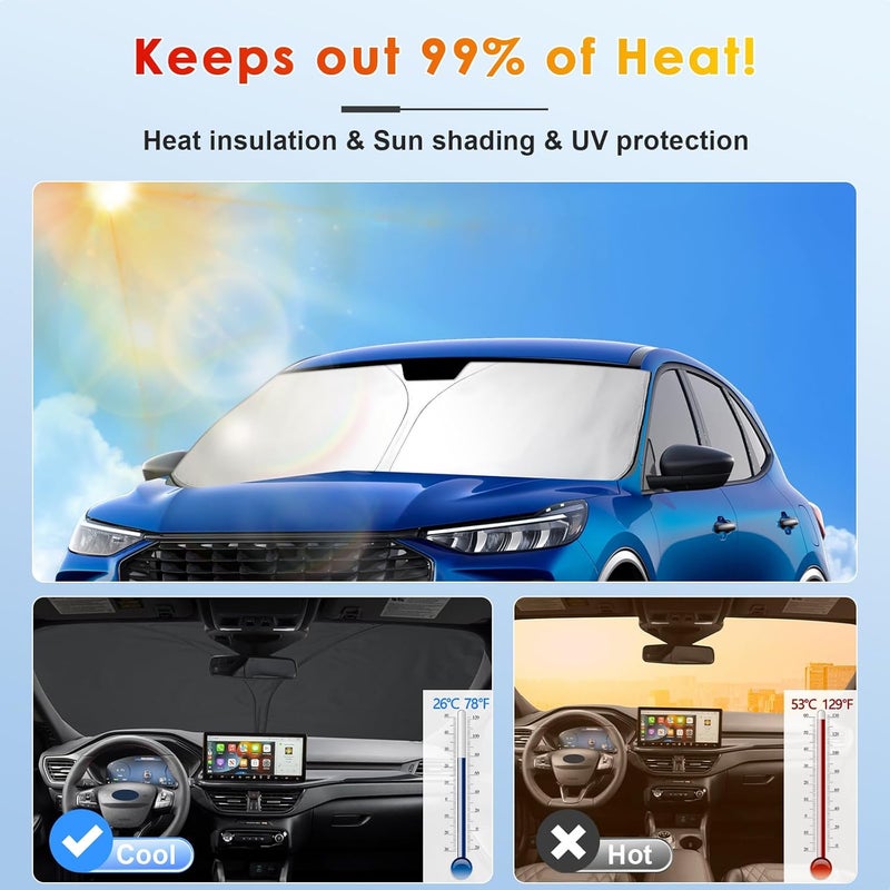 BSTW Car Sun Shade for Ford Kuga MK3 (2020-2025) - Foldable Windscreen Cover with Heat Insulation & UV Protection - Image 2