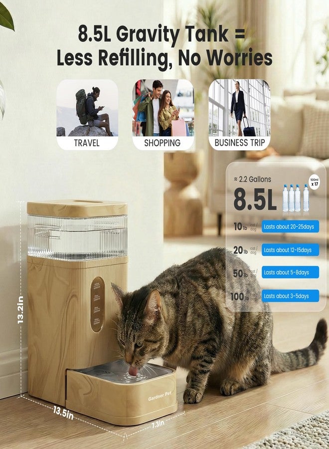 موزع مياه أوتوماتيكي للكلاب من غاردنر بيت (بني، 8.5 لتر) - Image 2