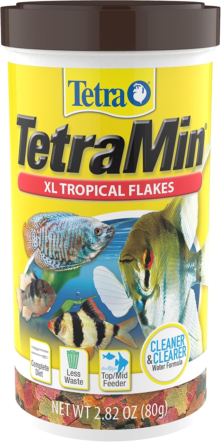Tetra TetraMin XL Tropical Flakes 282 Ounces Large Flakes Nutritionally Balanced Fish Food Tetra TetraMin Large Tropical Fish Flake Food 282 oz - Image 1