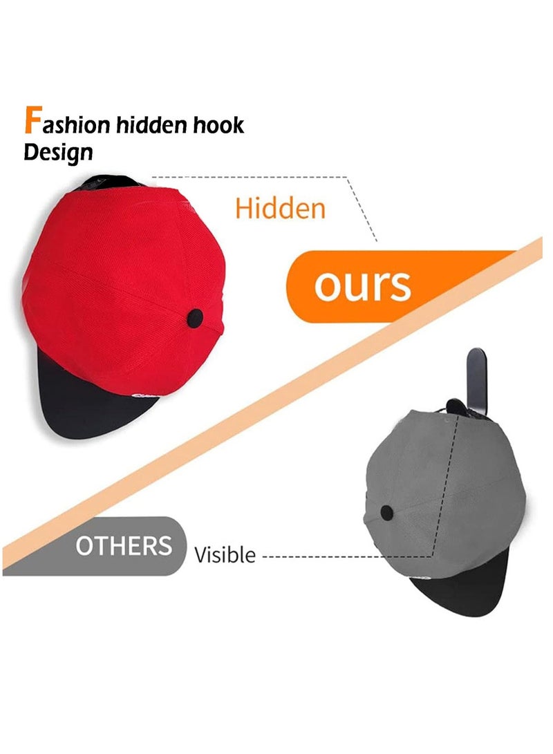 Mmmon 12 Pack Hat Hooks Self Adhesive Hat Hooks Wall Mount Hat Hooks for Wall Mounting Baseball Hats - Image 3