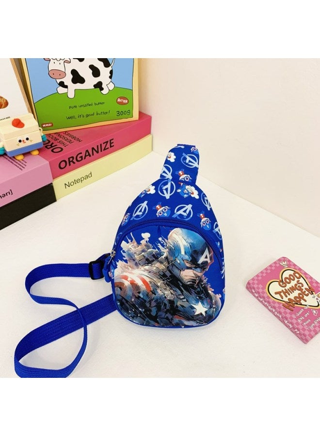 Children's Bag Kindergarten Baby Cartoon Coin Purse Outdoor Leisure Crossbody Bag Boy Handsome Fashionable Chest Bag-Color:Blue American Team  - Image 1