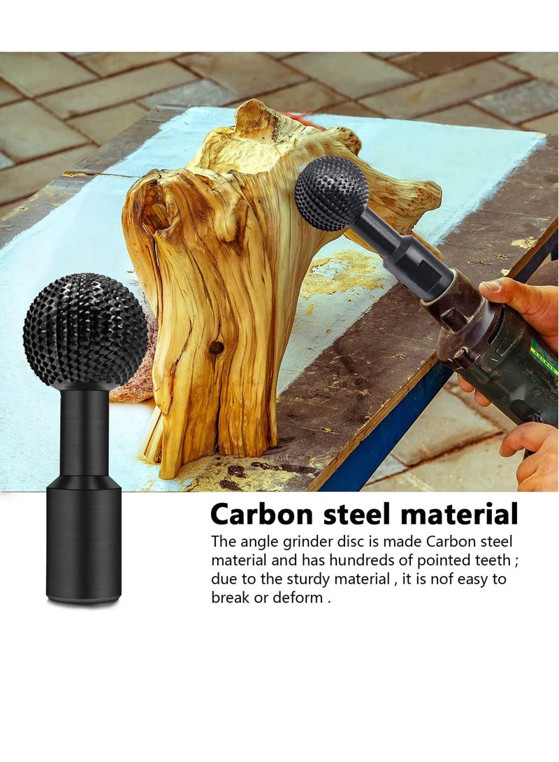 KASTWAVE Spherical Rotary Burr, Carbon Steel Wood Carving Polishing Engraving Drilling Bit Grinding Head, 14mm Spherical Grinding Head for 115/125 Angle Grinder - Image 5