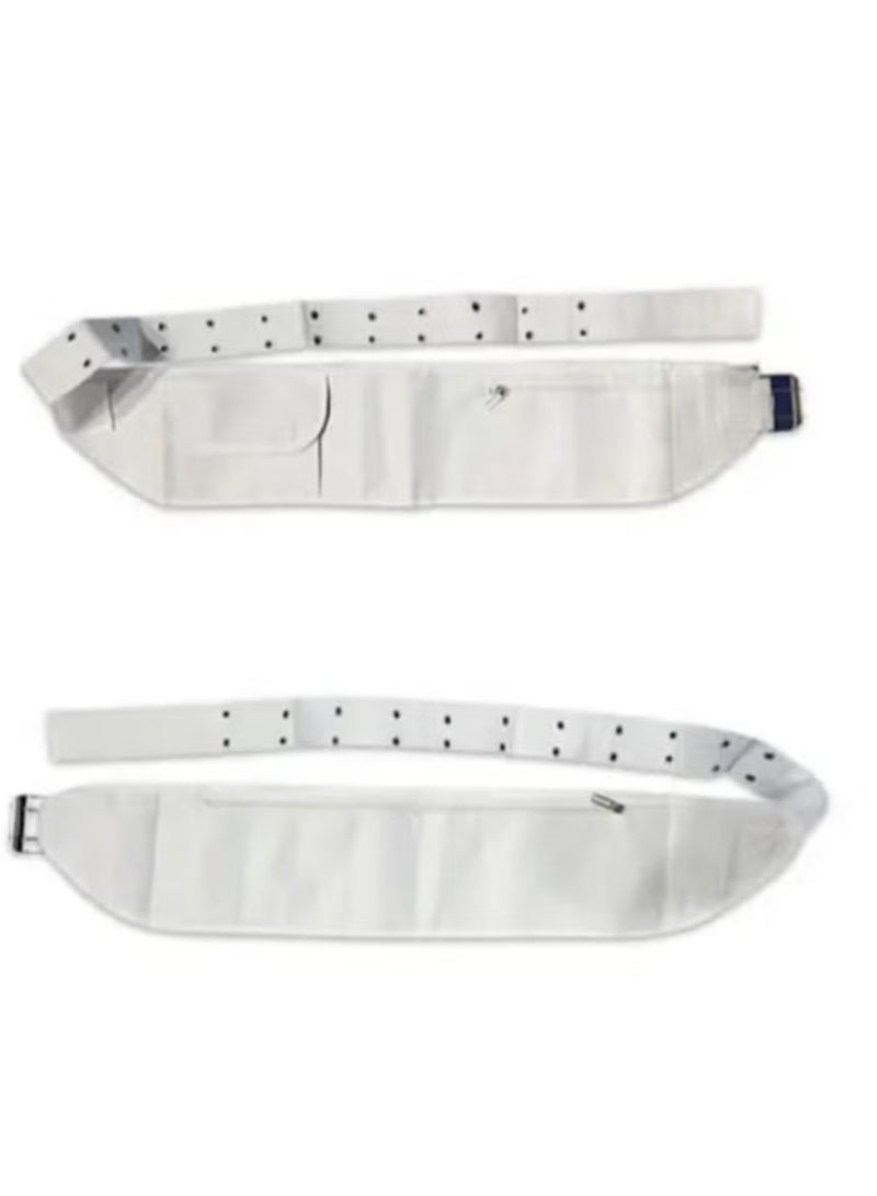 Nusuk White Ihram Belt Elastic Adjustable Size with Phone Holder Anti-Theft for Hajj Umrah Travel Daily Use - Image 1