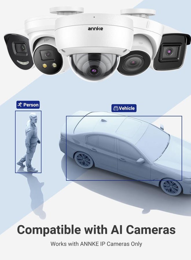 ANNKE 12MP 8CH PoE NVR, Smart AI Network Video Recorder, Support up to 8X IP Cameras, Works with 12MP/8MP/6MP/5MP/4MP PoE Cam, 24/7 Recording, RTSP, (Not Included HDD) - Image 3