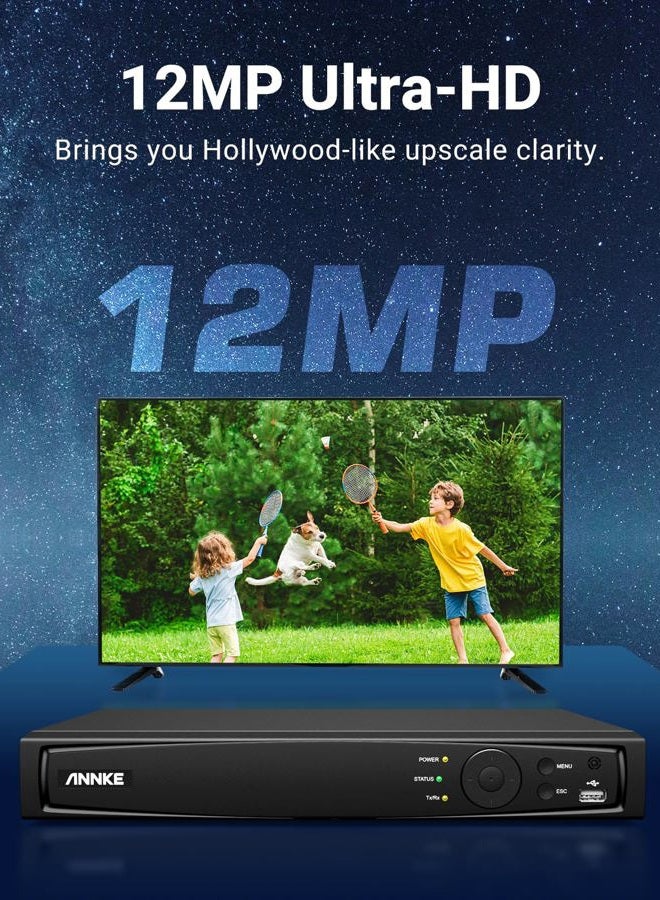 ANNKE 12MP 8CH PoE NVR, Smart AI Network Video Recorder, Support up to 8X IP Cameras, Works with 12MP/8MP/6MP/5MP/4MP PoE Cam, 24/7 Recording, RTSP, (Not Included HDD) - Image 2