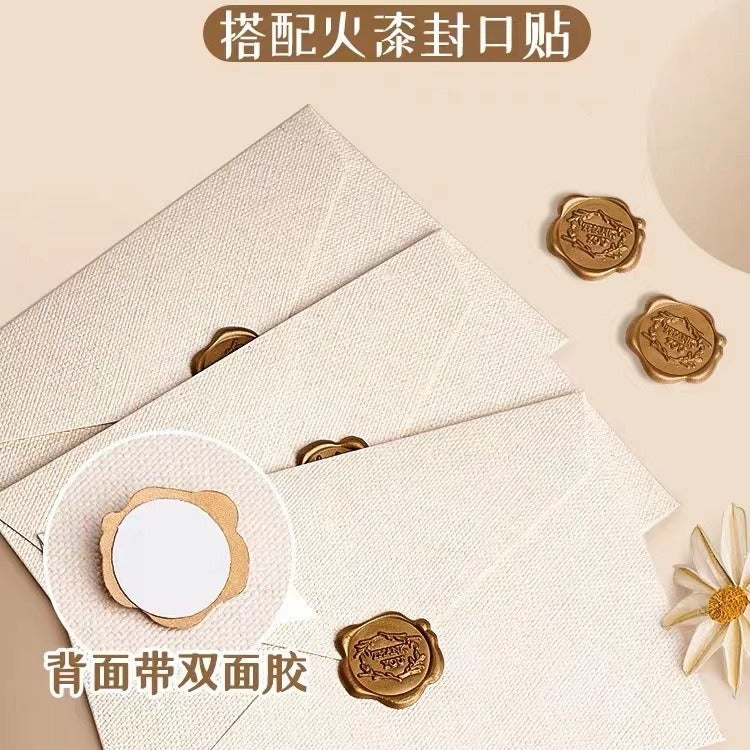 Linen Pattern Envelope Stationery Suit Vintage Love Letter Chinese Style Cowhide Special Paper Invitation Postcard Enameled Envelope - Image 4