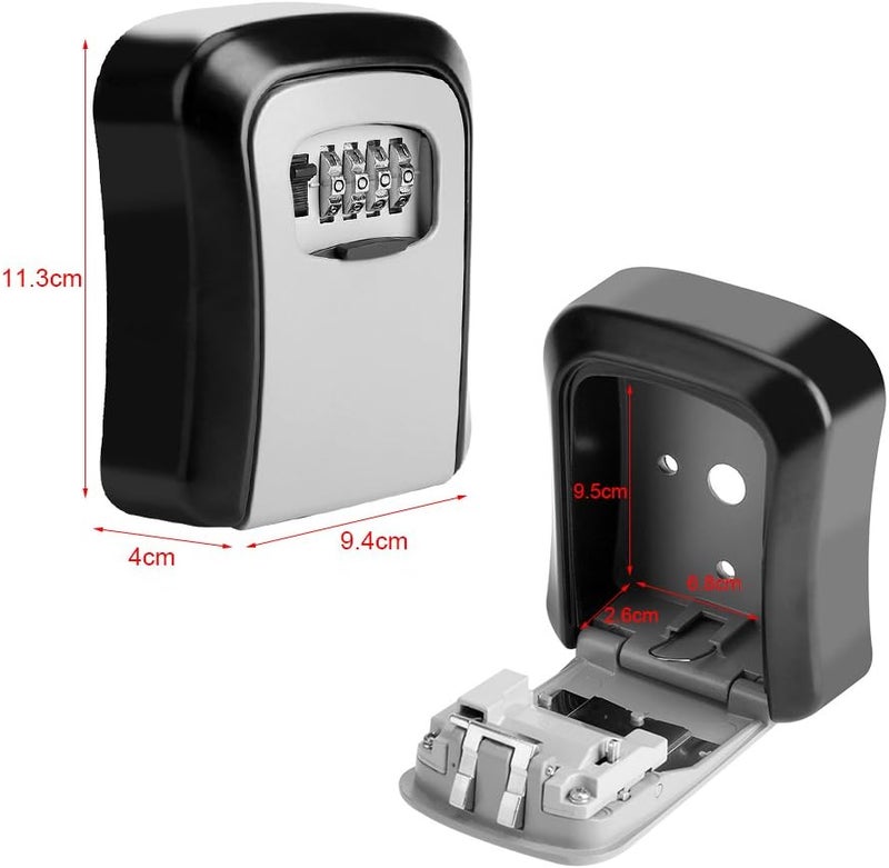 klarako Key Lock Box, Wall Mounted Key Storage Security Lock Box with 4-Digit Combination Waterproof Outdoor Key Hider Home Office Realtor Indoor Outdoor Use - Image 4