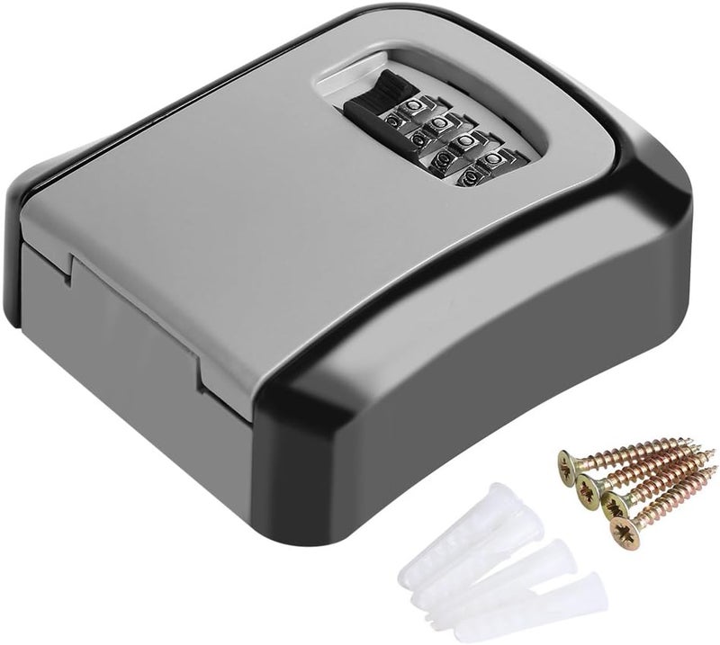klarako Key Lock Box, Wall Mounted Key Storage Security Lock Box with 4-Digit Combination Waterproof Outdoor Key Hider Home Office Realtor Indoor Outdoor Use - Image 3