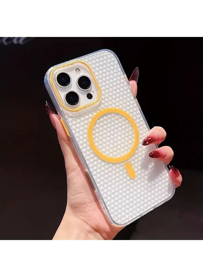 Yellow Magnetic Wireless Charging Case Compatible with iPhone 14 Plus Matte Shockproof - Image 5