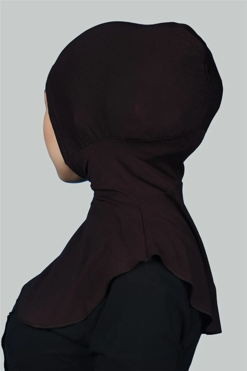 التوبة Women's Hijab Practical Neck Collar Hijab - Sports Bonnet - Dark Brown
