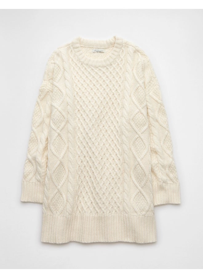 American Eagle AE Long-Sleeve Cable Knit Sweater Mini Dress  - Image 3