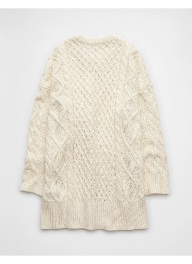 American Eagle AE Long-Sleeve Cable Knit Sweater Mini Dress  - Image 4