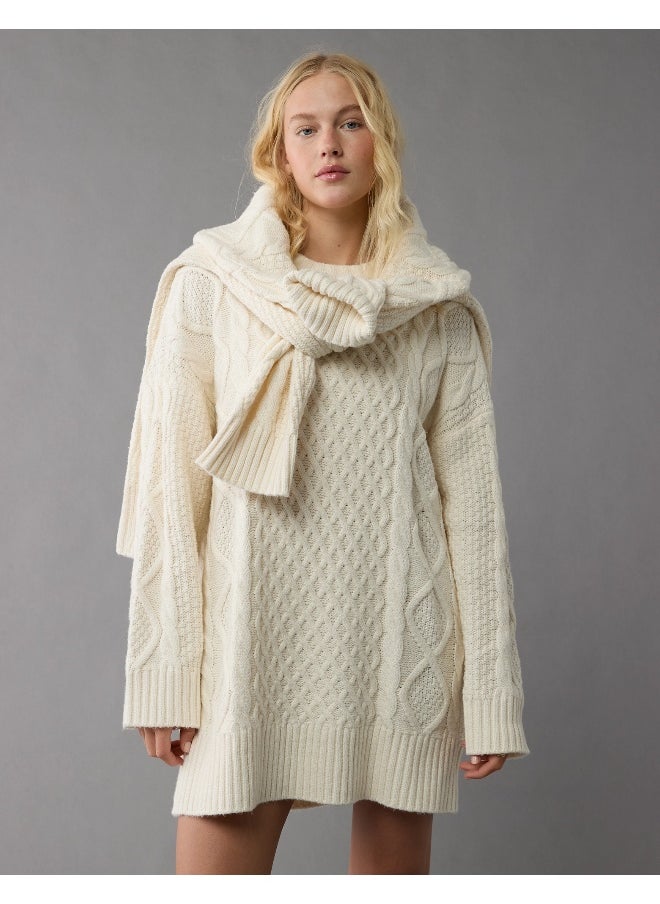 American Eagle AE Long-Sleeve Cable Knit Sweater Mini Dress  - Image 5