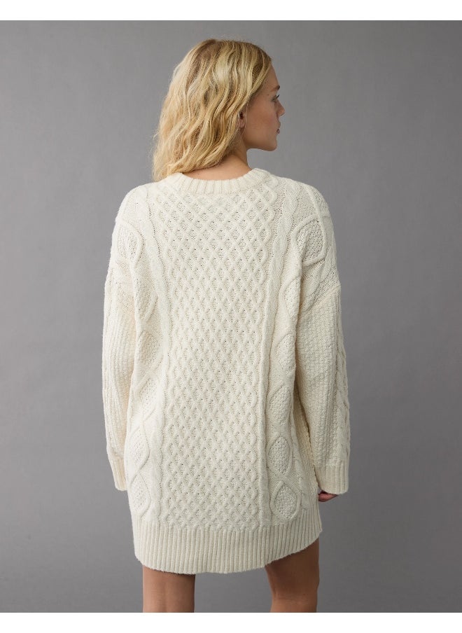 American Eagle AE Long-Sleeve Cable Knit Sweater Mini Dress  - Image 2