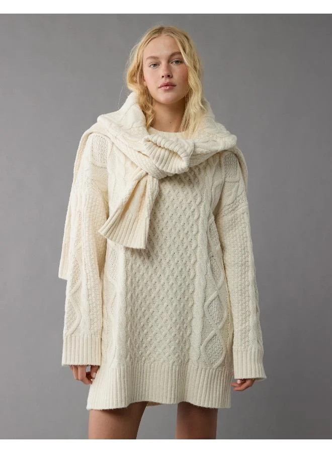 American Eagle Cable-Knit Sweater Dress