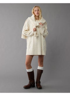 American Eagle AE Long-Sleeve Cable Knit Sweater Mini Dress  - Image 1