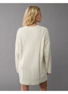 American Eagle AE Long-Sleeve Cable Knit Sweater Mini Dress  - Image 3