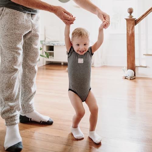 Burt's Bees Baby Baby Socks Ankle or Crew Height Made with Soft Organic Cotton - 6 Packs With Non-Slip Grips for Babies and Newborn Babies - Image 3