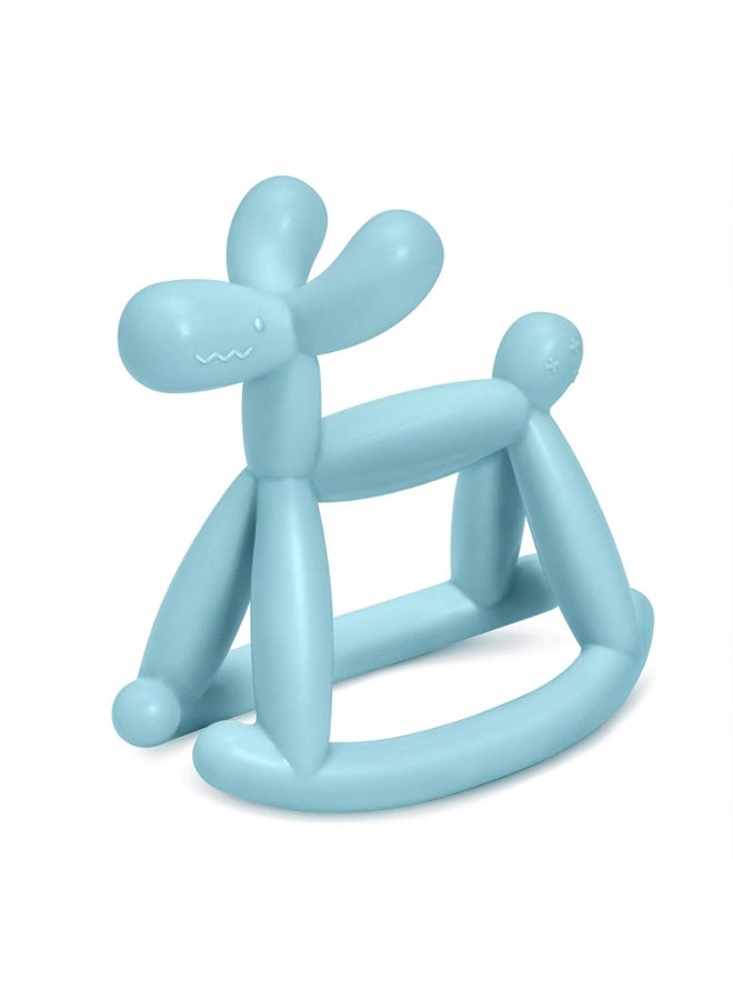Mini Treasures BPA Free Teething Toy for Baby 0-6, 12, 18 Months Infant, Jellydog Never Drop Food Grade Silicone Rocking Teether, Prevent Choking & Odorless, Less Dust and Hair Adhesion, Baby Gift -Blue - Image 1