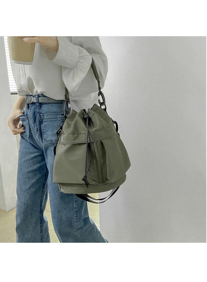 ميكسد شخصية واحدة حقيبة الكتف عارضة سحب الحبل أضعاف حقيبة قدرة كبيرة محمولة حقيبة نايلون دلو - Image 2