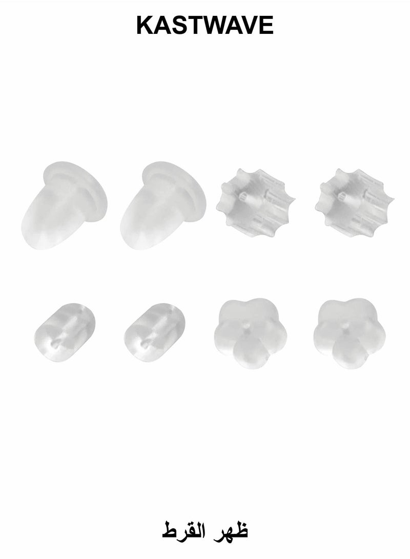 KASTWAVE Silicone Clear Earring Backs, Soft Safety Rubber Earring Backs Stoppers 4 Styles, Each Style Sold by 200 Pcs - Image 1