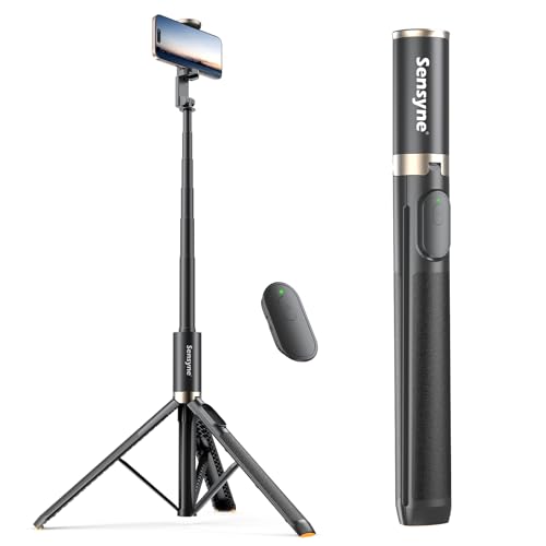 Sensyne 63 Selfie Stick Tripod Extendable Phone Tripod with Wireless Remote Compatible with Cell Phones for Selfies PhotographyVideo Live Stream - Image 1
