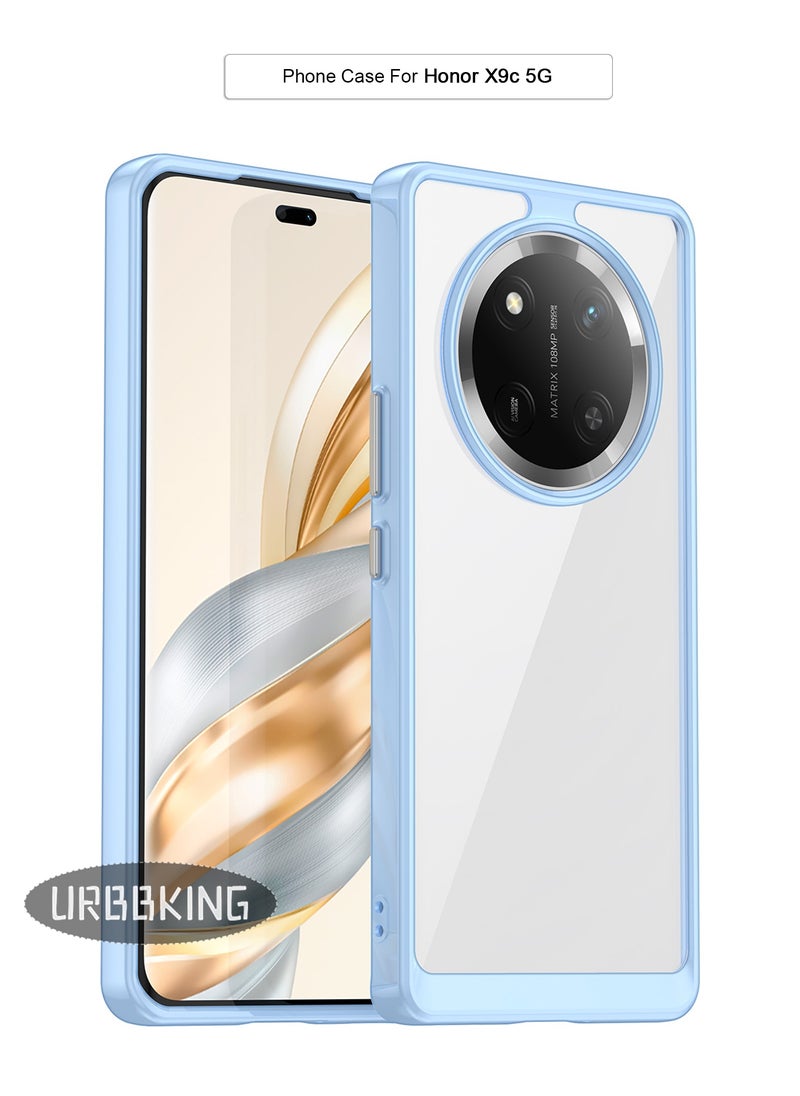 URBBKING Non Yellowing Drop Protection Thin Flexible Silicone TPU Shockproof Protective Slim Fit Phone Cover For Honor X9c 5G Blue  - Image 1