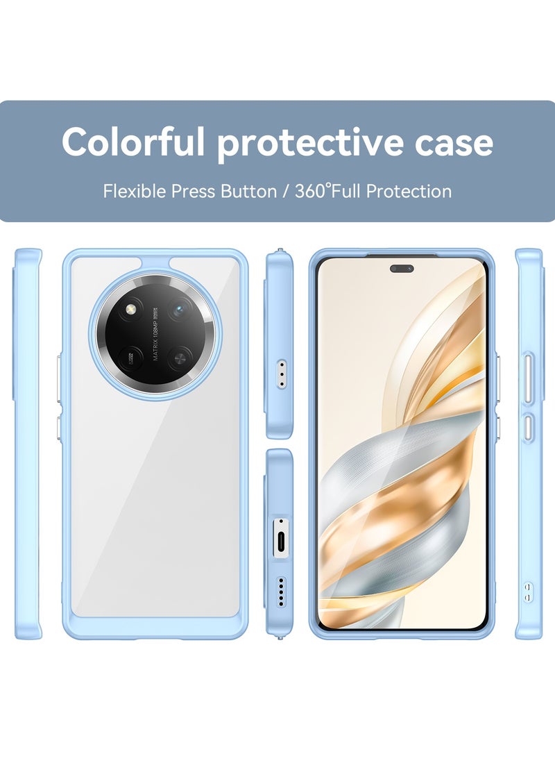 URBBKING Non Yellowing Drop Protection Thin Flexible Silicone TPU Shockproof Protective Slim Fit Phone Cover For Honor X9c 5G Blue  - Image 2